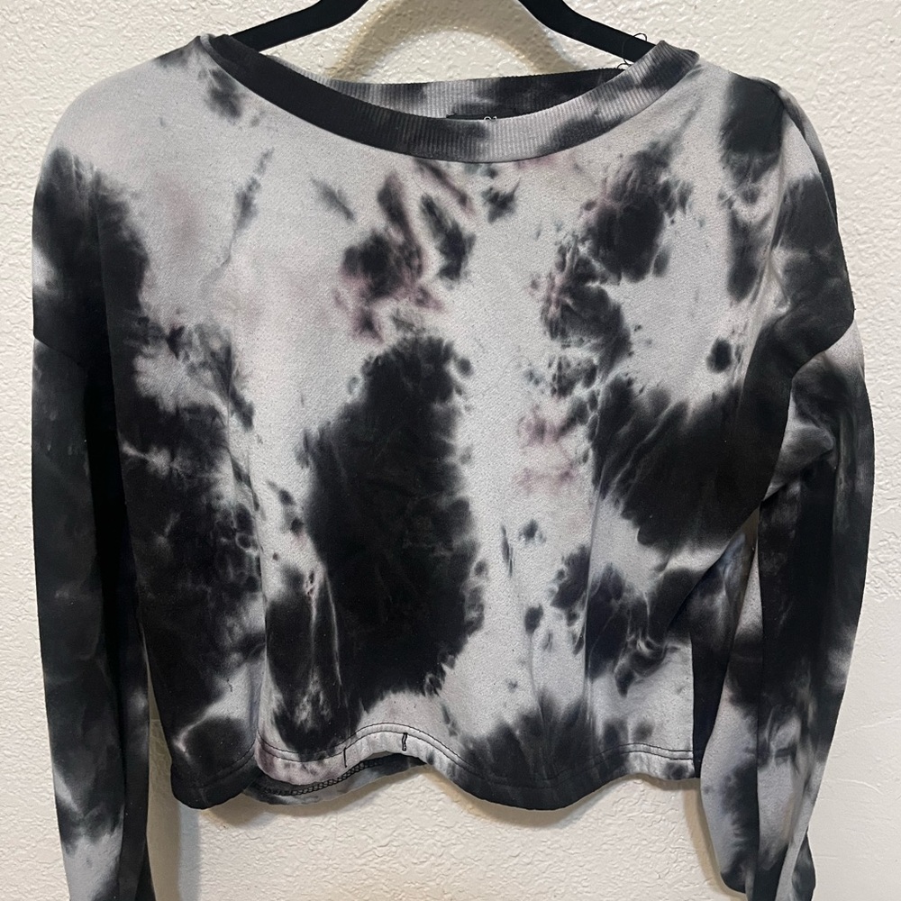 Cropped tie dye Crew neck